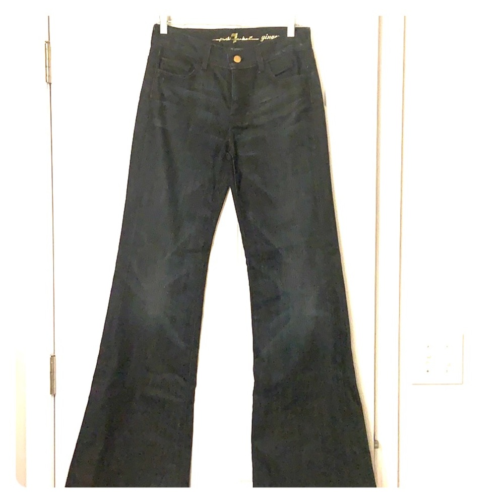 7 for all mankind “ginger” super dark, wide-leg